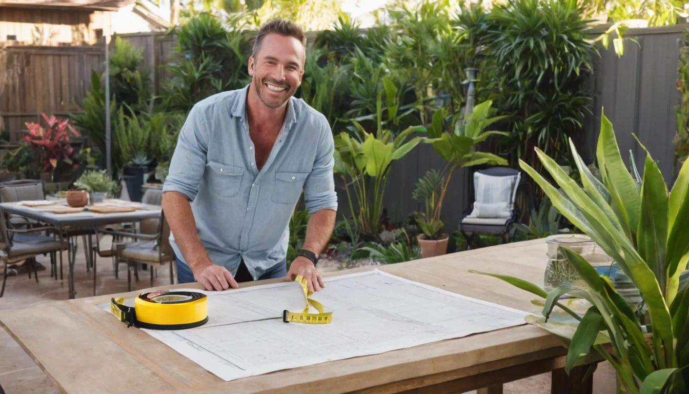 A homeowner reviewing patio plans in the Tarpon Springs area
